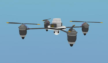 drone militaire quad hélicoptère mouche avion métal lames 3d print model - Mito3D