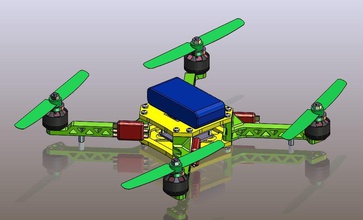 Drohne Quadcopter 3d gedruckt Modell Ventilator Motor 3d print model - Mito3D
