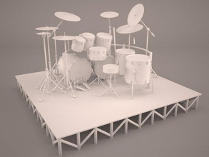 drums kit big tamburi musica utilità roccia charlestone tom tama yamaha perla libero tamburo sonico upif zildjan collezione utensili 3d print model - Mito3D