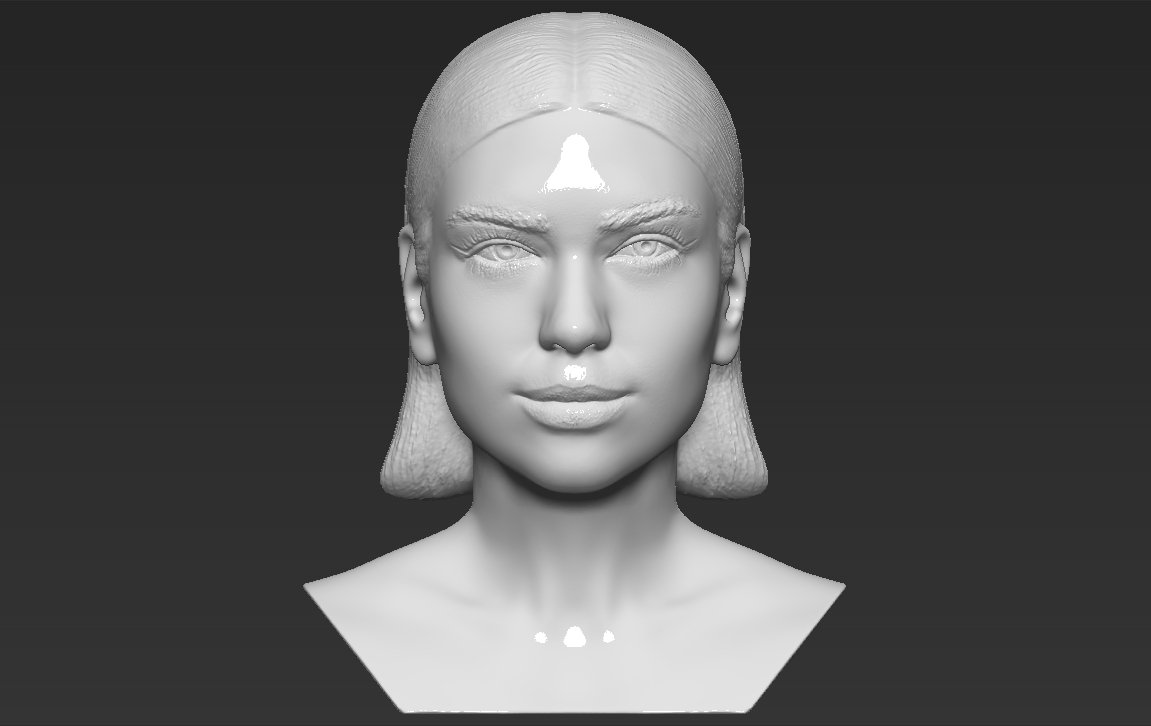 dua lipa bust 3d printing ready stl obj formats print model in sculpture 3dexport celebrity singer music musician ariana grande bieber famous lady gaga shakira billie eilish taylor swift 3D print model - Mito3D