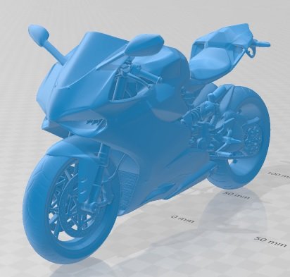 ducati 1199 panigale 2012 printable motorbike 3d print model in automotive 3dexport hobby micro scale bike motorcycle 3D print model - Mito3D