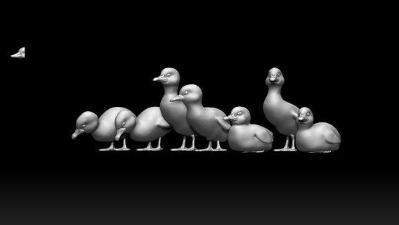 caneton sculpture canard OIE dinde oiseau oiseaux imprimante ferme village plumes ailes animaux faible poly lowpoly plume animal impression 3d print model - Mito3D