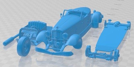 duesenberg sj speedster 1933 printable car slot scalextric tamiya rc miniz hobby micro 3d print model - Mito3D