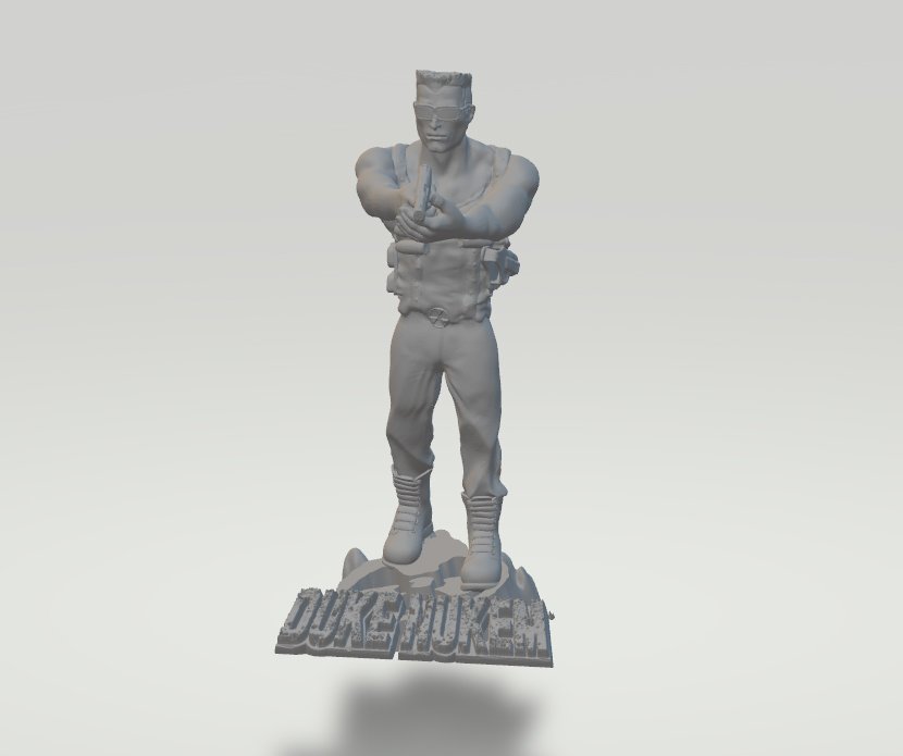 duke nukem dukenukem character game toy sculpture medelis3d medelis 3d print man men warrior soldier 3D print model - Mito3D