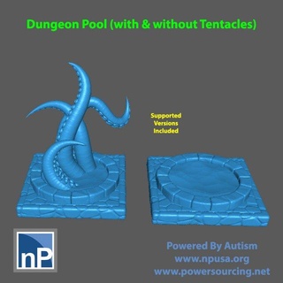 dungeon pool tentacles free 3d print model in game accessories 3dexport dnd dungeons dragons rpg fantasy tabletop creature monster 3d print model - Mito3D
