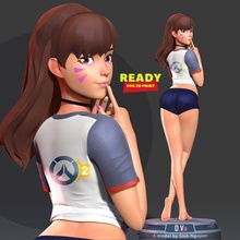 dva arte fan 3d impresión modelo in mujer 3dexport supervisión 3dprint 3dprinting estatua figura niña estilizado 3d print model - Mito3D