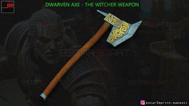 dwarven axe - witcher cosplay 3d print model in toys 3dexport sword accessories blade 3d print model - Mito3D