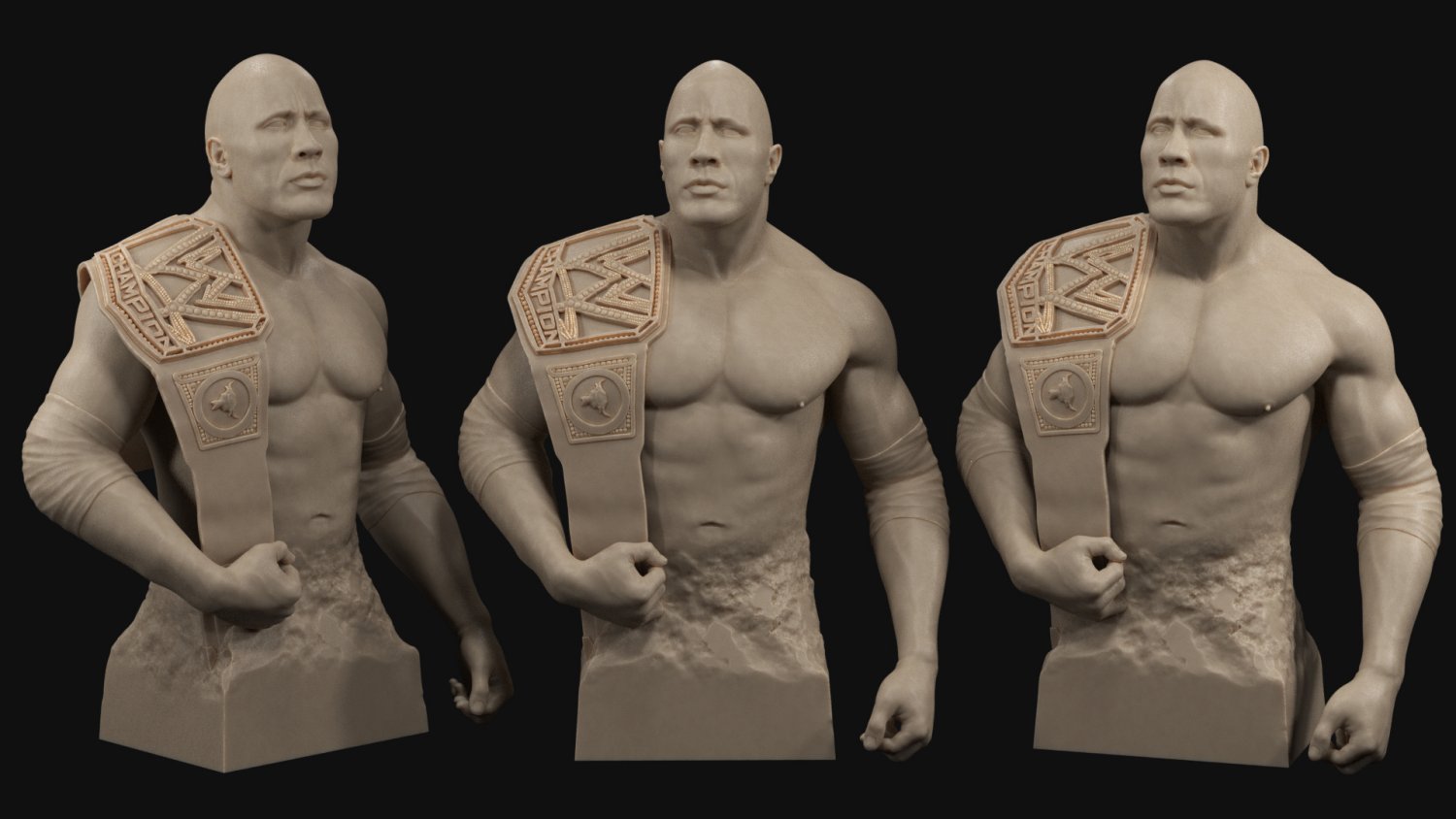 Dwayne Roche Johnson 3d impression modèle therock wwe miniatures statue imprimable figurines homme portrait Humain visage sculpture Masculin monument personnage 3D print model - Mito3D