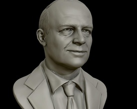 dwight d eisenhower ritratto scultura 3d stampa modello in 3dexport statua uomo calvo viso uniti d'america presidente arte sculture 3d print model - Mito3D