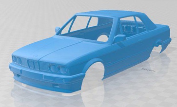 e30 conversível 1990 imprimível corpo carro fenda escalextrico Tamiya rc miniz passatempo micro deriva 3d print model - Mito3D
