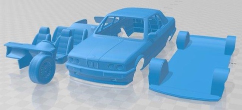 e30 convertible 1990 imprimable voiture 3d impression modèle in automobile 3dexport fente scalextric tamiya rc miniz loisir micro 3d print model - Mito3D