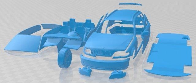 e46 gezi 2001 yazdırılabilir araba otomotiv yuva ölçülü Tamiya rc miniz hobi mikro 3d print model - Mito3D