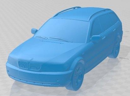 e46 touring 2001 printable car automotive diorama modeling hobby solid scale model 3d print model - Mito3D