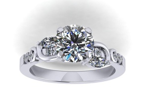 ogni lato pietre smeraldo anello con diamante solitaire moda gioielli bangle bracelate zaffiro bianco oro la sterlina argento di fidanzamento vintag halo matrimonio parad il canale 3d print model - Mito3D