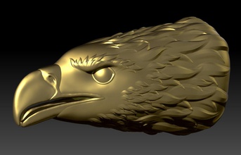 eagle 3d print model in animals 3dexport head birds feathers fly decor cnc stl obj artcam zbrush 3d print model - Mito3D