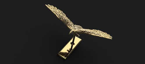 adler 3d drucken modell skulptur 3dexport vogel desktop abstrakt statue innere geometrisch design schreibtisch poly schlüsselbund figur spielzeug deko natur raubtier wild tierwelt fliege 3d print model - Mito3D