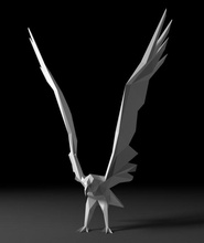 aquila uccello uccelli arte lowpoly low poly avvoltoio falco 3d print model - Mito3D