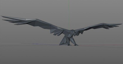 aquila uccello uccelli arte lowpoly low poly avvoltoio falco 3d print model - Mito3D