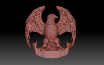 eagle birds eaglerelief eaglecncmodel eaglebasrelief eagles americaneagle american wings relief 3d print model - Mito3D