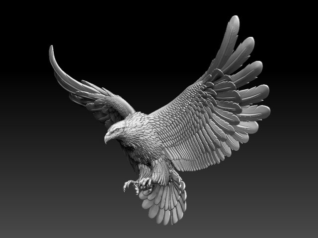 Adler 3d drucken Modell Skulptur Falke Vogel Statue golden Drachen Kunst Skulpturen 3D print model - Mito3D