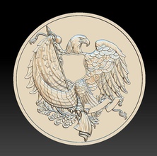 eagle 5s - relief 2020 3d print model in coins badges 3dexport art symbol gold animal birds medal medallion money coin dollar american coins-badges 3d print model - Mito3D