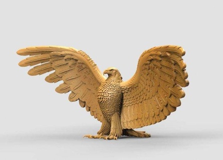 Aigle sculpture faucon oiseau impression statue d'or cerf volant art 3d print model - Mito3D