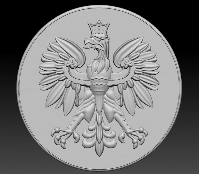 aquila moneta 3d stampa modello in monete distintivi 3dexport stl polacco 3D print model - Mito3D