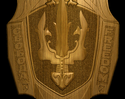 Águia liberdade sinais logotipos madeira símbolo decoração Ucrânia arte 3d print model - Mito3D