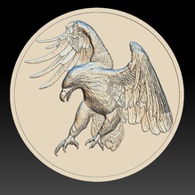eagle hd1 - relief -medal 2019 3d print model in coins badges 3dexport art gold symbol harley-davidson animal birds moto medallions medal money coin 3d print model - Mito3D