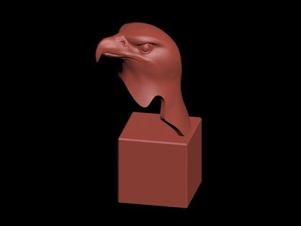 eagle head  sculpture eagle head figurine 3dprint  3d print model - Mito3D
