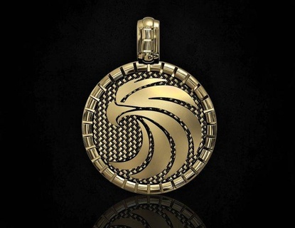 eagle pendant-v2 3d print model pendants printable jewelry pendant gold silver platinum sterling women men relief jungle forest bird 3d print model - Mito3D