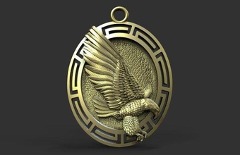 Aigle pendentif bijoux bijou oiseau art 3d print model - Mito3D