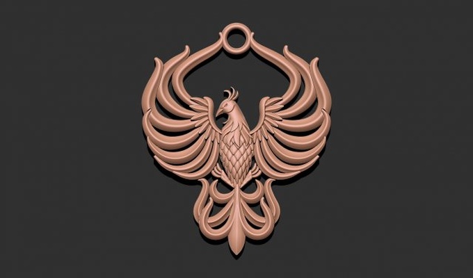 eagle pendant 3d print model in pendants 3dexport jewelry printable bird nature fly predator sculpture animal wings feathers claws wild imperial flight hawk falcon 3d print model - Mito3D