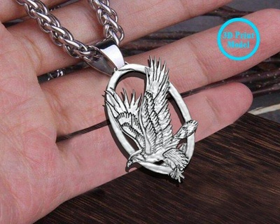 eagle pendant pendants silver jewelry gold prototype stl necklace louts ancient lion griffin hawk bird dragon necklaces 3d print model - Mito3D