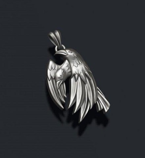 eagle pendant  pendants eagle fly jewelry nature predator sculpture silver american bald animal wings feathers claws 3d wild imperial flight hawk falcon hunt  3d print model - Mito3D