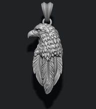 eagle pendant basrelief detailed gold jewell jewellery jewelry jewels printable sculpture silver stl zbrush nature bird fly head necklace predator igl feather 3d print model - Mito3D