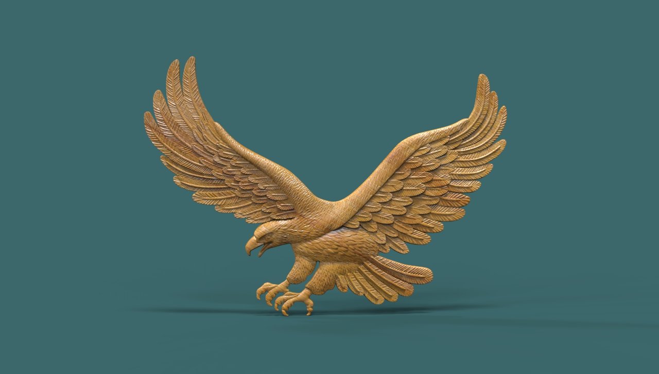 eagle relief model eaglerelief eagle-model eaglecncmodel cncmodel cnccarvemodel cncrelief reliefmodel 3D print model - Mito3D