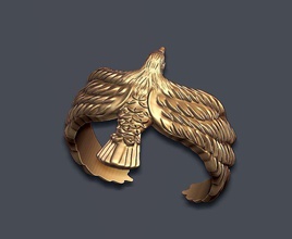 adler ring 3d drucken modell ringe 3dexport vogel fliege gold kopf juwel schmuck männlich männer natur halskette anhänger raubtier nashorn silber 3d print model - Mito3D