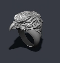 águia anel vestuário pássaro voar ouro a cabeça jóia jóias do sexo masculino os homens natureza colar pingente pingentes predador rhino anéis de prata 3d print model - Mito3D