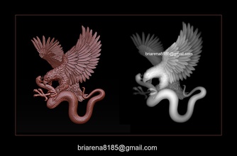 eagle snake pendant jewelry jewellery gold cad diamond printable squirrel necklaces charm matrix zbrush print animal 3d pendants prototyping silver 3d print model - Mito3D