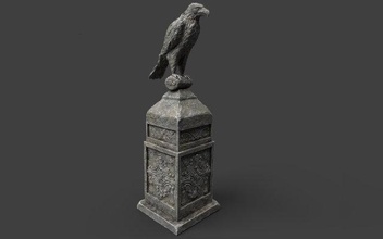 eagle statue 3d model in sculpture 3dexport rock stone exterior poly game ready pbr brick gate building tomb ruin grave tombstone architecture brickwork old 3d print model - Mito3D