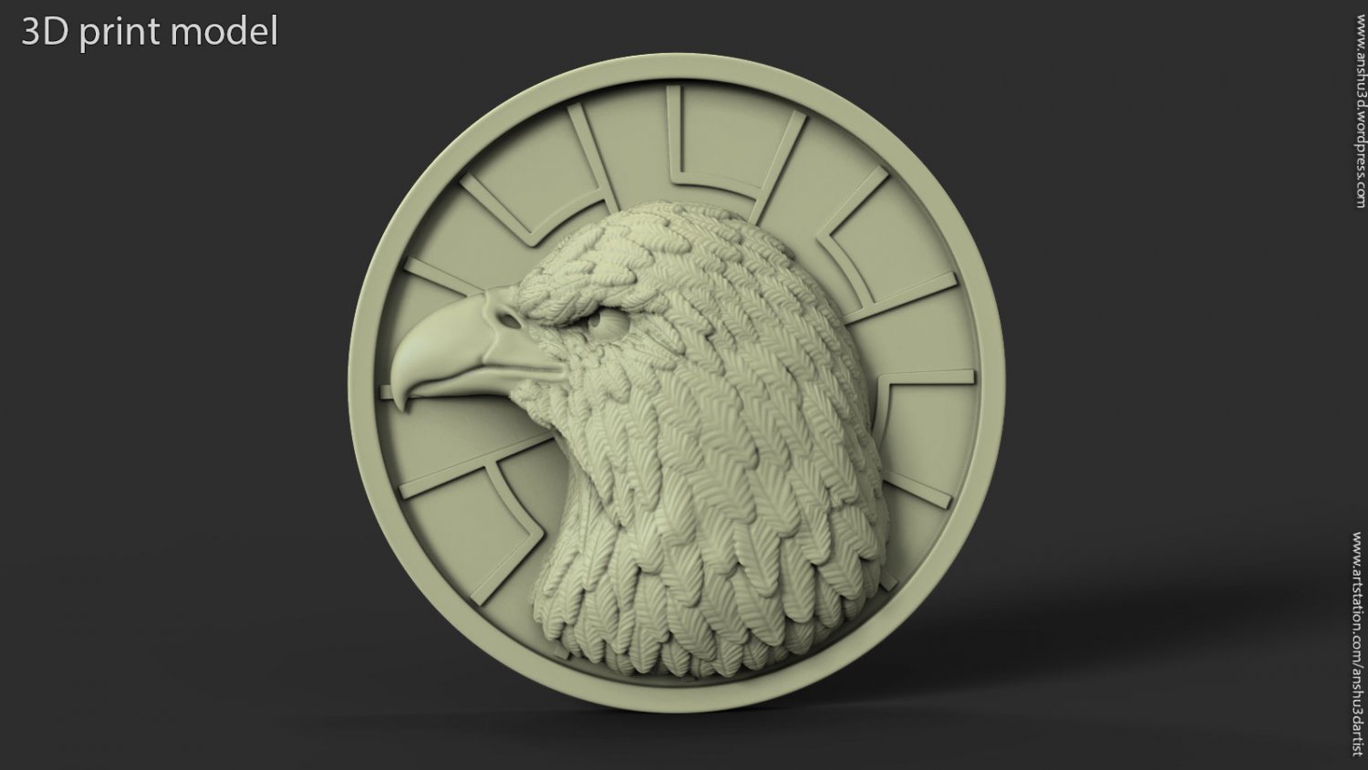 águila vol1 colgante ornamento joya la plata de cadena moda aves animal el pelaje nacional hawk 3D print model - Mito3D