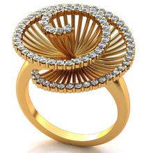 eagler el diamante de oro la joyería imprimible anillo los anillos 3d print model - Mito3D