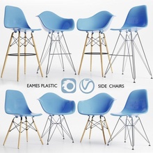 Eames Plastik Stühle Vitra dsw dsr Morgengrauen dar Schemel Dachgeschoss designe Bar Stuhl 3d print model - Mito3D
