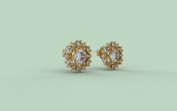 orecchino 303 gioielleria gioiello gioielli joya orecchini design diamante stampabile brillante moda bellezza rinoceronte printjewel oro argento diamant 3d print model - Mito3D
