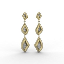Ohrring 350 Schmuck Ohrringe Juwel Diamant Steine Design 3dm druckbar Gold Silber Felsen cad Mode Schönheit Weiß schwarz 3d print model - Mito3D