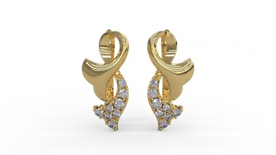boucle d'oreille 53 or bijou bijoux argent imprimable diamant femme mode mariage solitaire saphir rubis l'amour 3d print model - Mito3D
