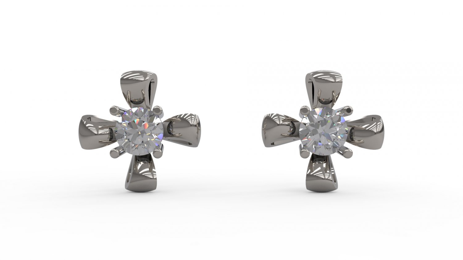 boucle d'oreille 58 or bijou bijoux argent imprimable diamant femme mode mariage solitaire saphir rubis l'amour 3D print model - Mito3D