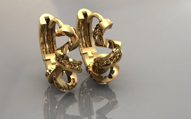 earring code 22 3d print model in earrings 3dexport jewelry jewellery gems gold silver 3d print model - Mito3D