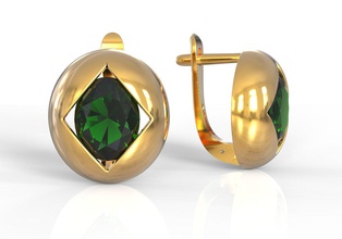 orecchino taglio quadrato ovale piazza sfera oro gioielli 3d print model - Mito3D